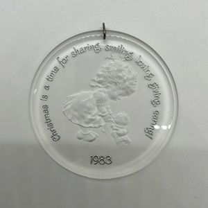 Vintage Hallmark Clear Acrylic 1983 Christmas Ornament